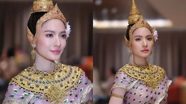 "แอฟ ทักษอร" แปลงโฉมเป็นนางสงกรานต์มโหธรเทวี สวยสะกดสายตาจริงๆ