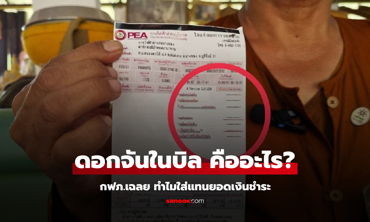 หลายคนก็เพิ่งรู้! กฟภ.เฉลยแล้ว บิลค่าไฟใส่ "ดอกจัน" แทนยอดเงินชำระ หมายความว่าอะไร?