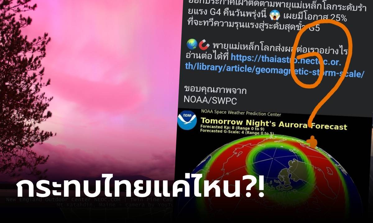 เริ่มแล้ว! "พายุแม่เหล็กโลก" รุนแรงสุดขั้ว G5 กระทบมนุษย์แค่ไหน ไทยโดนเอี่ยวด้วยหรือไม่?