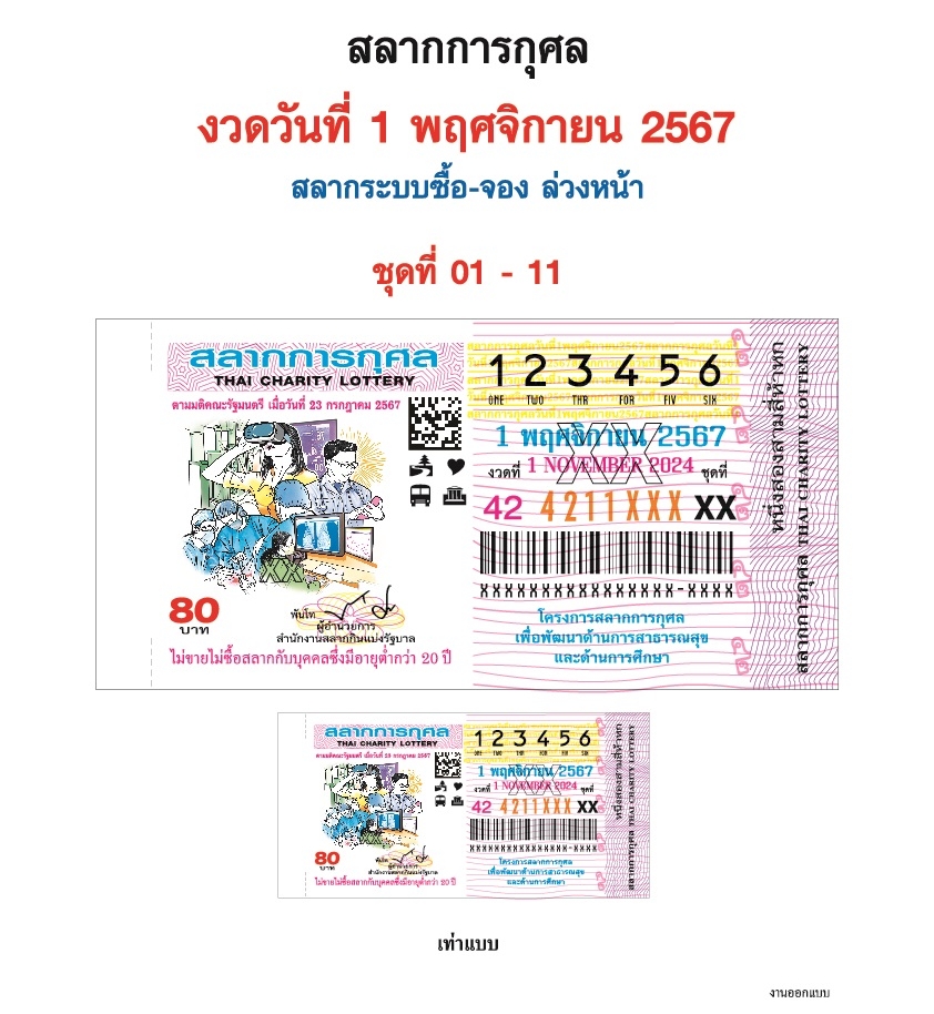 แปลปกสลากการกุศล งวด 1/11/67