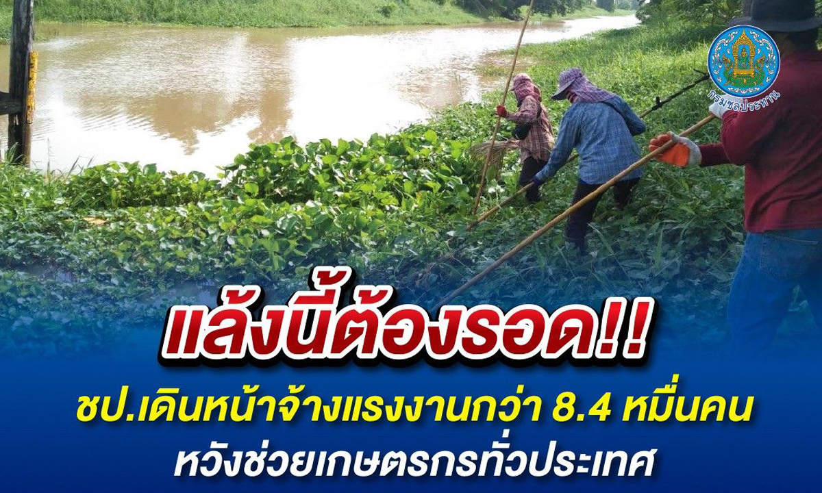 แล้งนี้ต้องรอด! "กรมชลประทาน" เดินหน้าจ้างแรงงานกว่า 8.4 หมื่นคน หวังช่วยเกษตรกรทั่วประเทศ