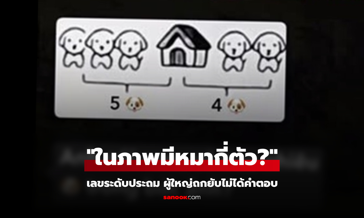 โจทย์เลขประถมถาม "ในภาพมีหมากี่ตัว?" พ่อตอบทันควัน 5 ตัว ส่วนแม่ปวดหัวสุดๆ