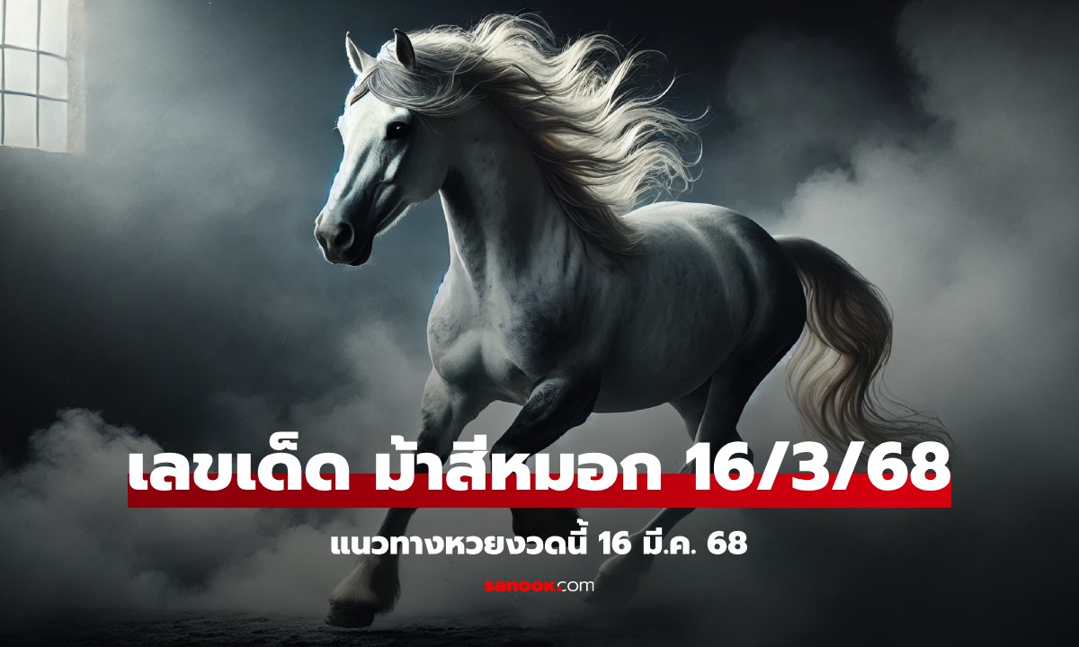 เลขเด็ดม้าสีหมอก หวยงวด 16/3/68 แนวทางเลขนำโชค งวดนี้ 0 กับ 3 มาแรง