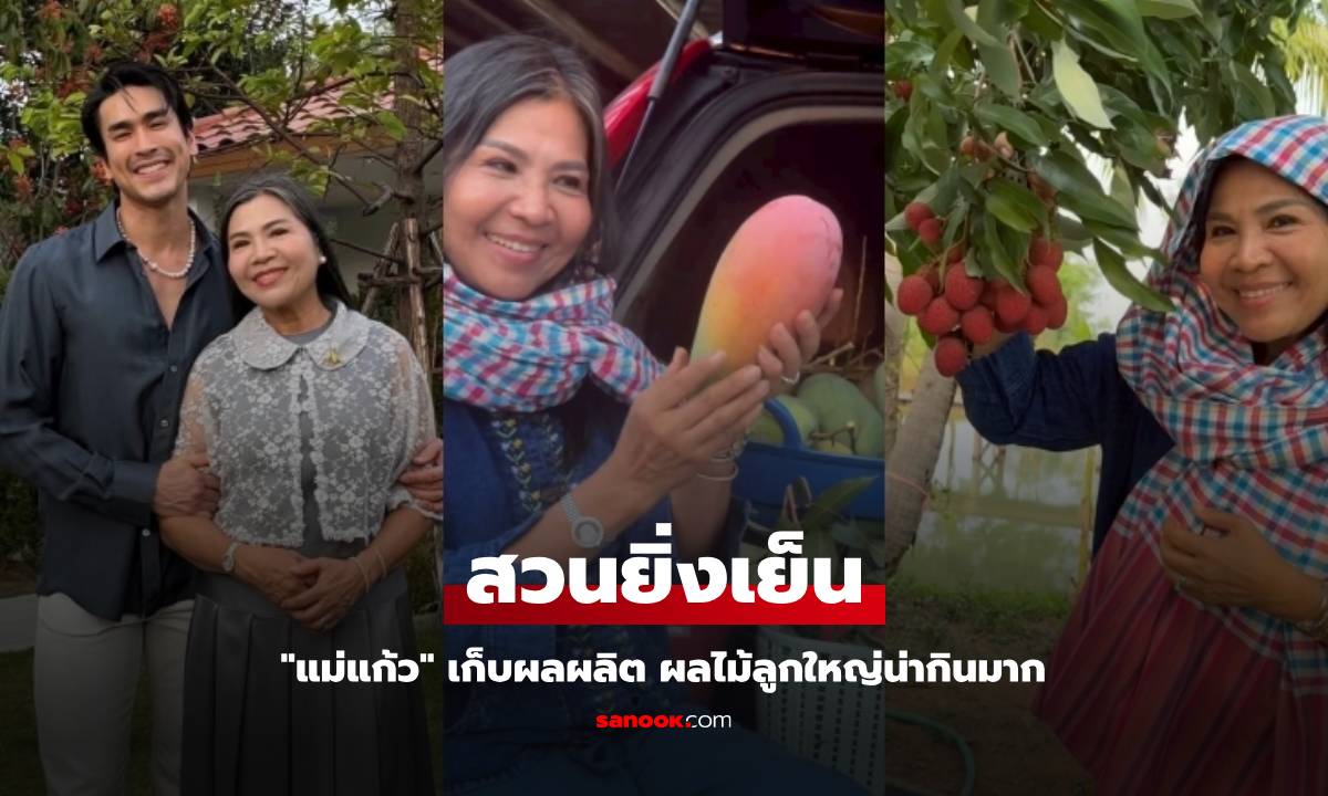 "ณเดชน์" เปิดสวนยิ่งเย็นที่ขอนแก่น "แม่แก้ว" เก็บผลผลิต ผลไม้ลูกใหญ่น่ากินมาก