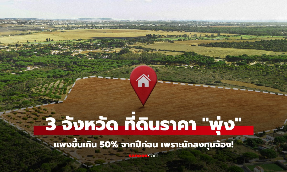 3 จังหวัด ราคาที่ดินพุ่งแรงสุดในปี 2568  นักลงทุนอสังหาจ้องตาเป็นมัน ใครมีที่แถวนี้เตรียมรวย!