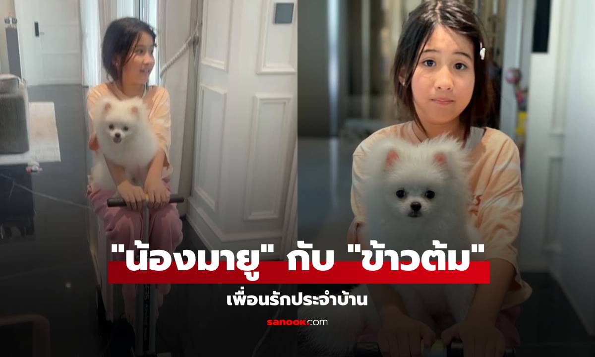 คลิปน่ารัก "น้องมายู" กับเพื่อนรักประจำบ้าน แคปชั่นแม่ "ไม่รู้ใครติดใครมากกว่ากัน?"