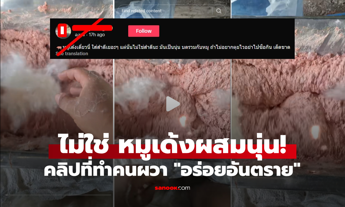 เจอแล้ว! เปิดคลิปต้นทาง ที่คนแห่แชร์สะพรึง "อร่อยอันตราย" มันคืออะไร ไม่ใช่หมูเด้งยัดนุ่น?