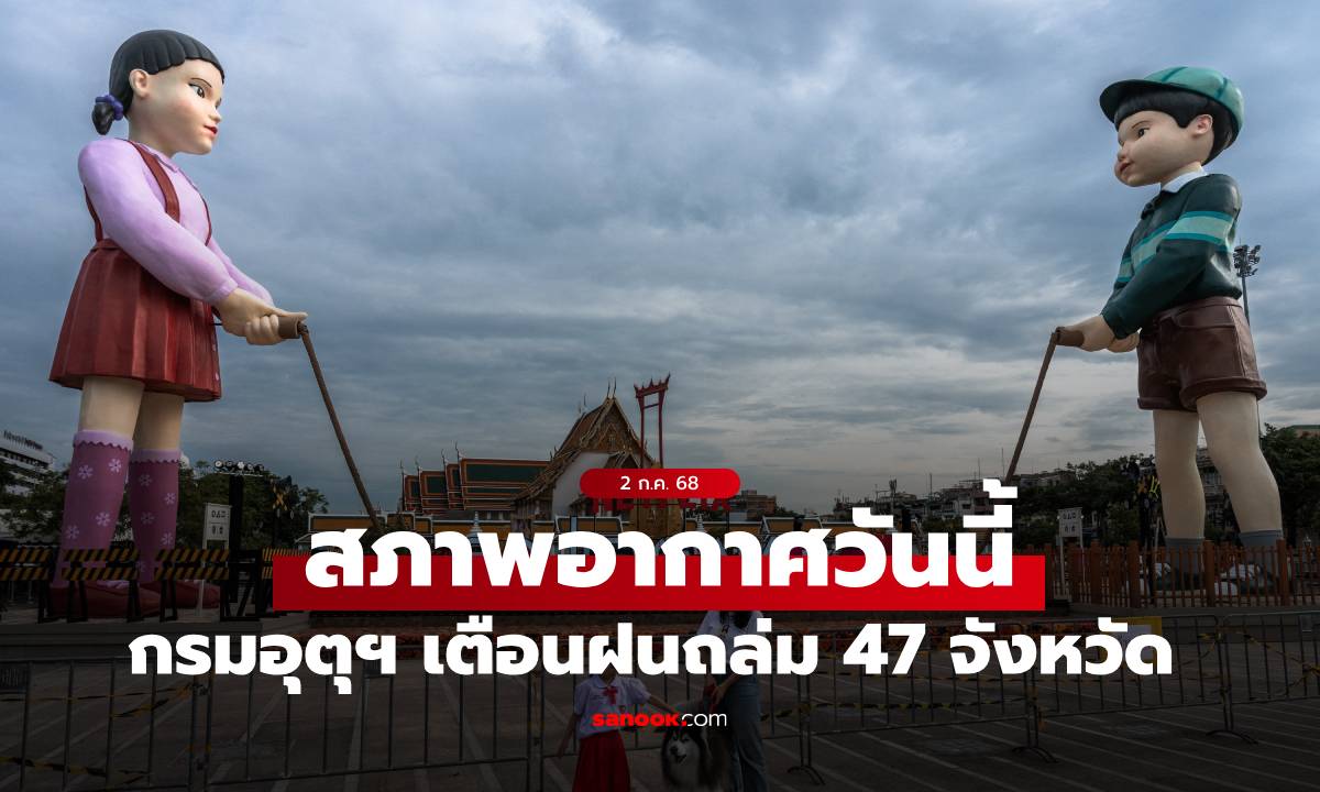 สภาพอากาศวันนี้ กรมอุตุฯ เปิดชื่อ 47 จังหวัด ฝนถล่ม คนกทม.เจอฝนจุกๆ 70%