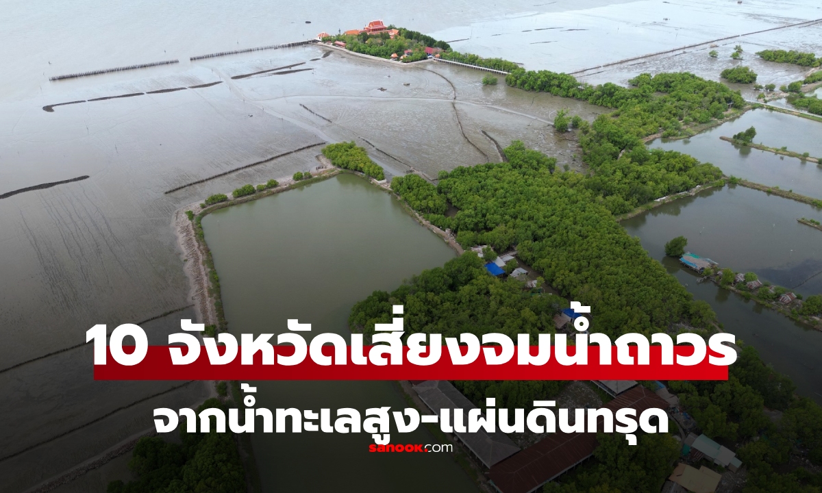 ภาพมีบ้านเราไหม? 10 จังหวัดเสี่ยง “จมน้ำถาวร” ในอนาคต จากระดับน้ำทะเลสูงขึ้น-แผ่นดินทรุด