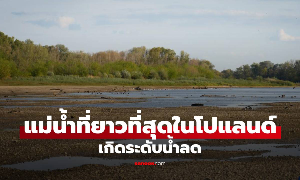 วิกฤต ! แม่น้ำที่ยาวที่สุดในโปแลนด์ น้ำลดต่ำสุดเป็นประวัติการณ์