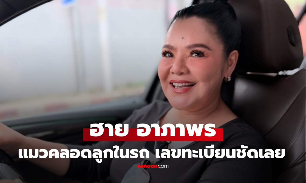 มาแล้ว "ฮาย อาภาพร" แมวคลอดลูกในรถ เผยให้เห็นเลขทะเบียนชัดๆ งวด 16 ก.ย.