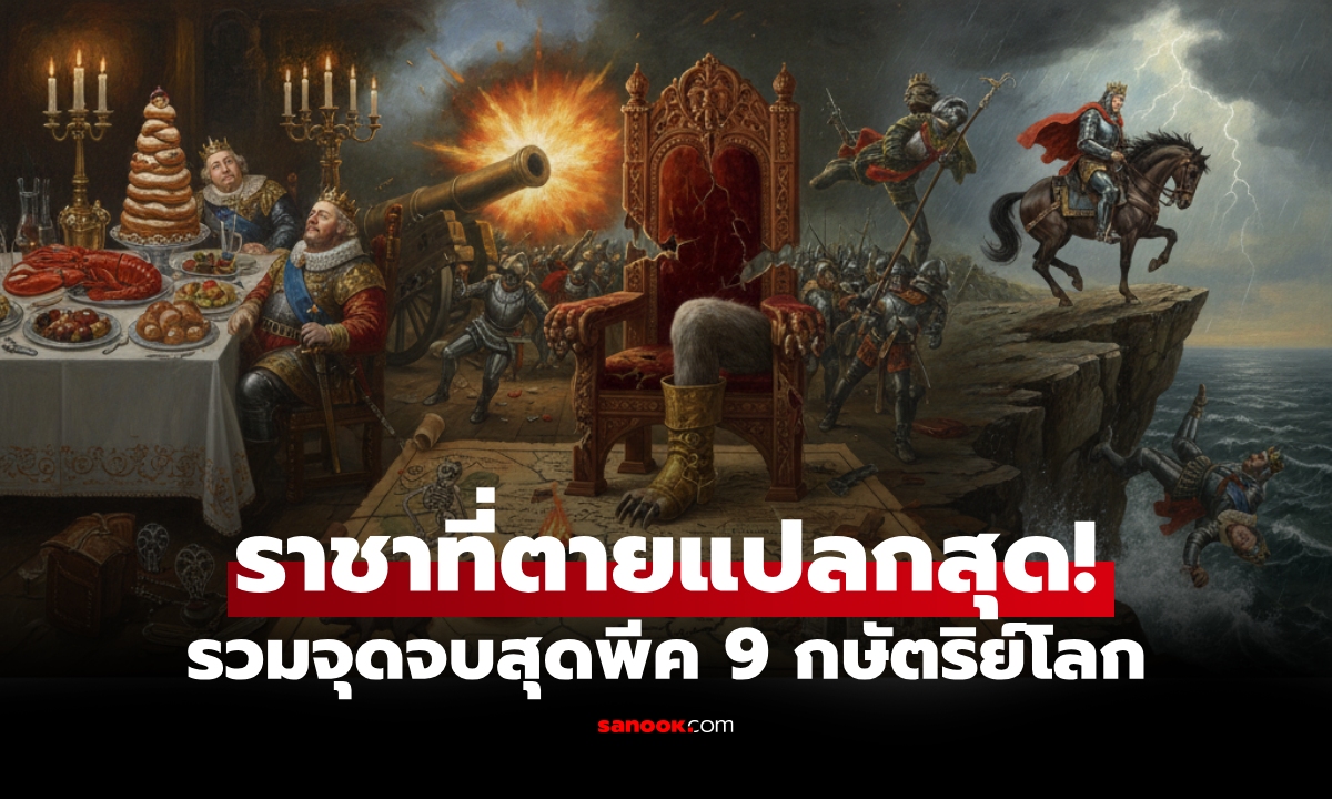 9 กษัตริย์โลก สิ้นใจด้วยสาเหตุ "แปลกที่สุด" อันดับแรกเหลือเชื่อ พีกยิ่งกว่าลิงกัดตาย!