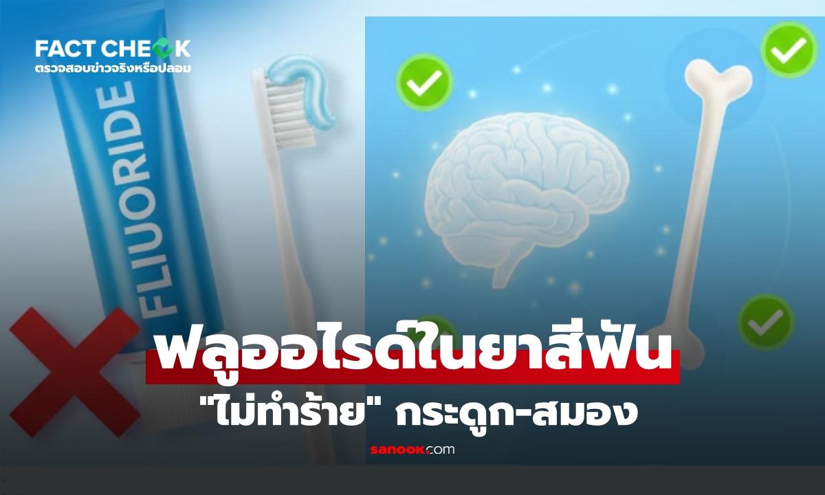 เช็กข่าวชัวร์ : ยาสีฟันผสมฟลูออไรด์ ทำกระดูกพรุน-สมองเสื่อม ผู้เชี่ยวชาญยัน "ไม่จริง"