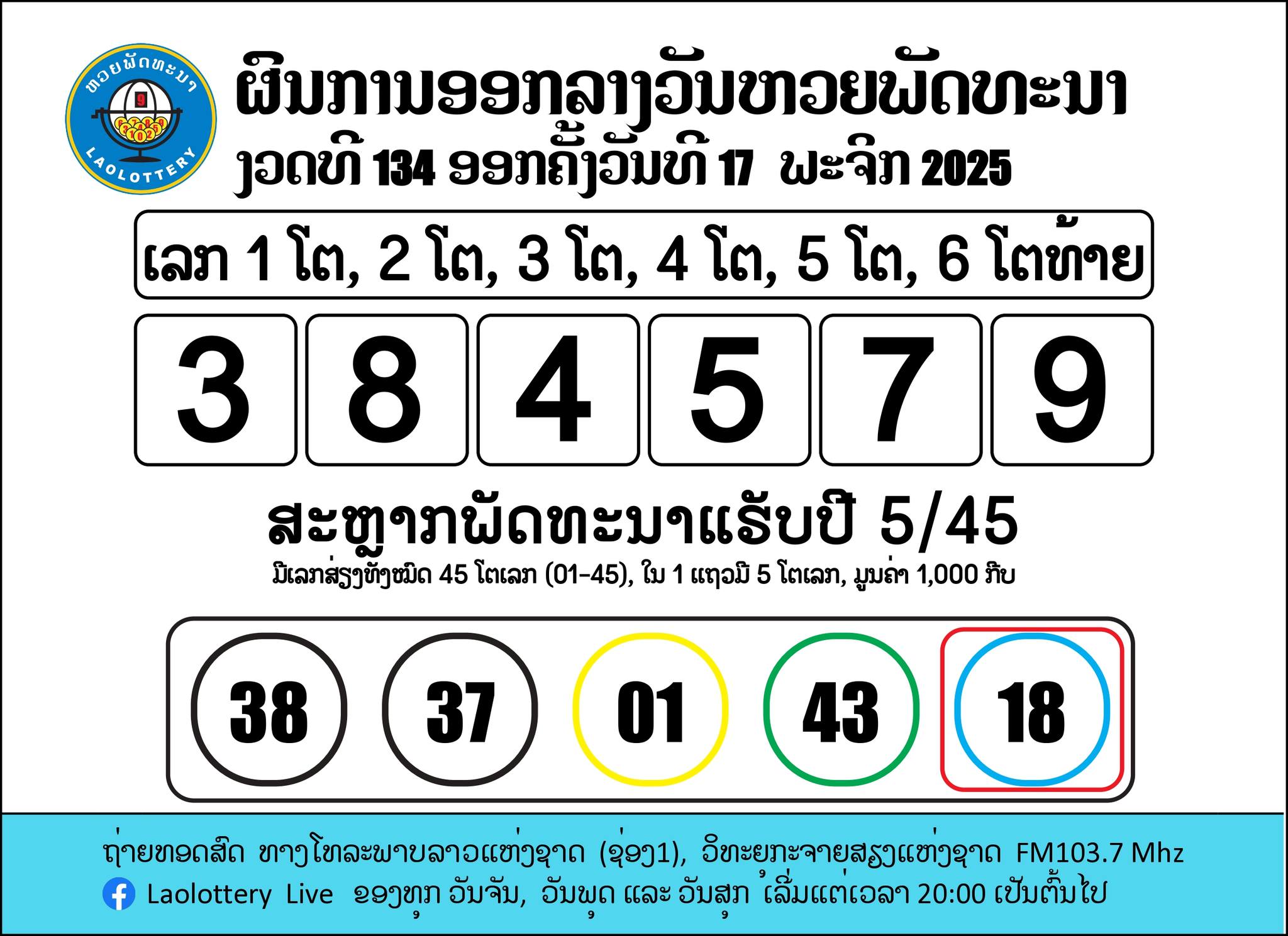 หวยลาววันนี้ 17 พ.ย.68 หวยลาววันนี้ 17 พ.ย.68