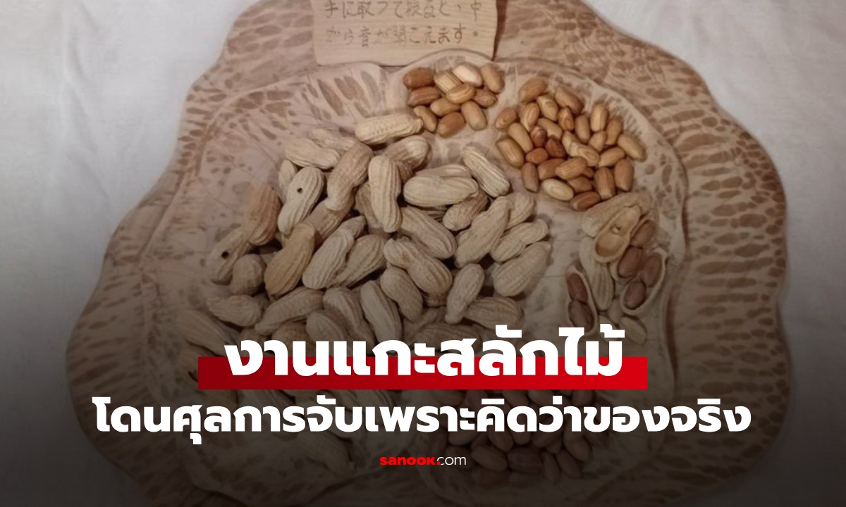 ผลงานแกะสลักไม้ "ถั่วลิสง" เหมือนจริงจนศุลกากรจับ เกือบไปประกวดไม่ทัน