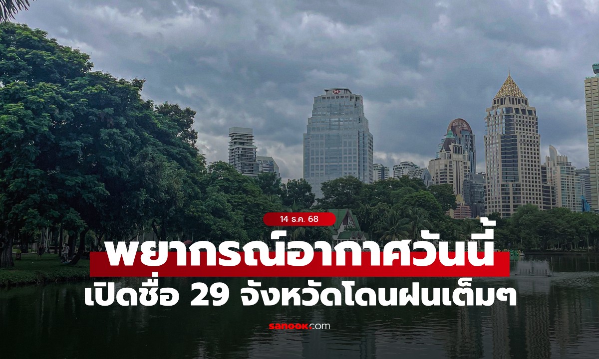 สภาพอากาศวันนี้ กรมอุตุฯ เตือน ทั่วไทยฝนตกต่อเนื่อง เปิดชื่อ 29 จังหวัดโดนเต็มๆ