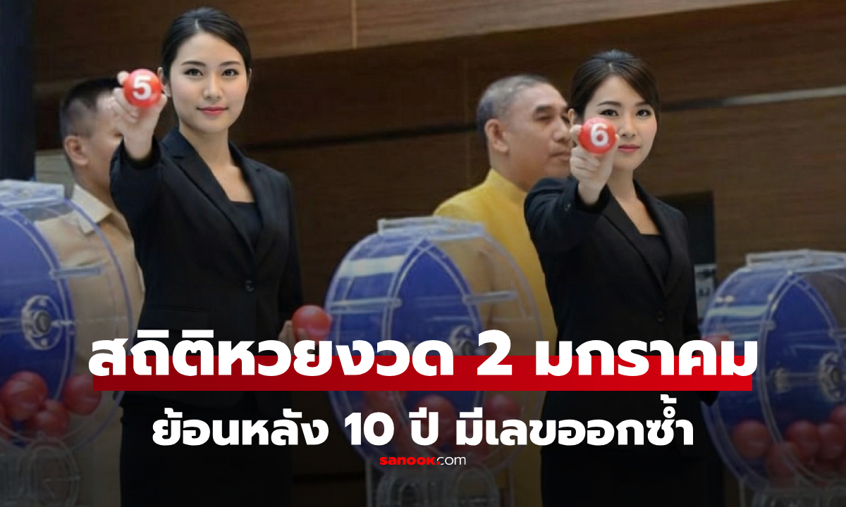 สถิติหวยงวด 2 มกราคม - 30 ธันวาคม ย้อนหลัง 10 ปี คำนวณ-วิเคราะห์เลขออกซ้ำ