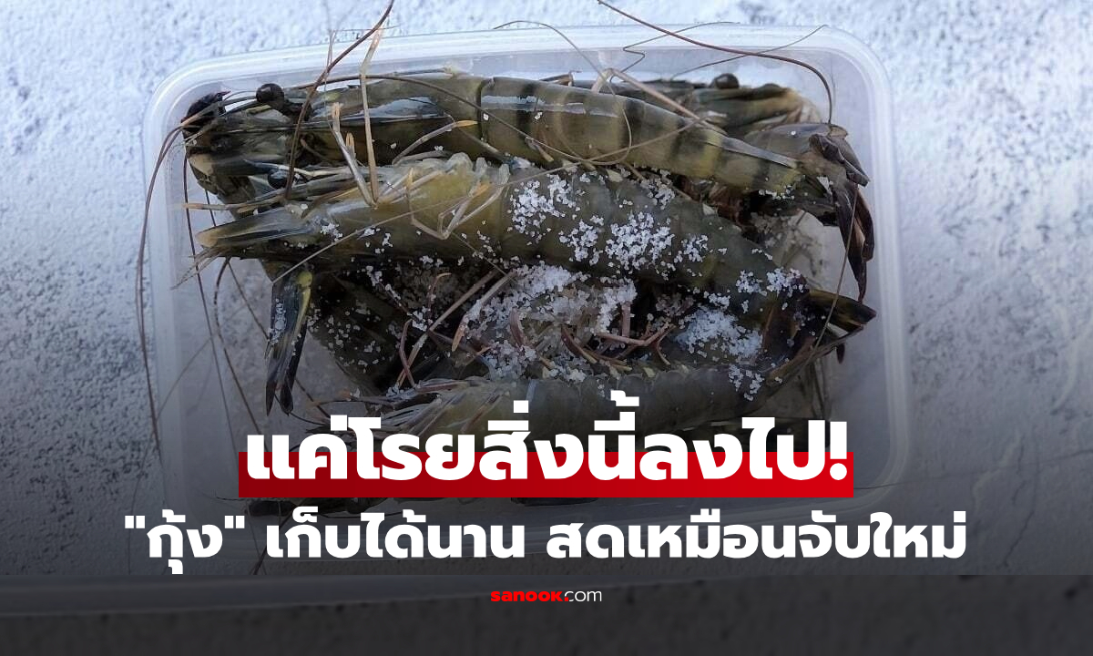 ซื้อกุ้งมา "อย่าเพิ่งยัดช่องฟรีซ" เติมสิ่งนี้ลงไปนิดเดียว เก็บได้นาน-หัวไม่ดำ-เนื้อเด้งสด!!