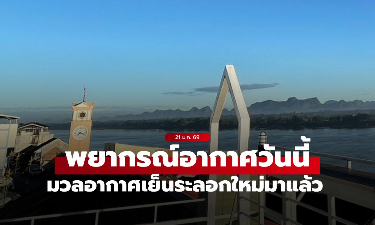 สภาพอากาศวันนี้ มวลอากาศเย็นระลอกใหม่ อีสานหนาว อุณหภูมิลด 1–2 องศาฯ