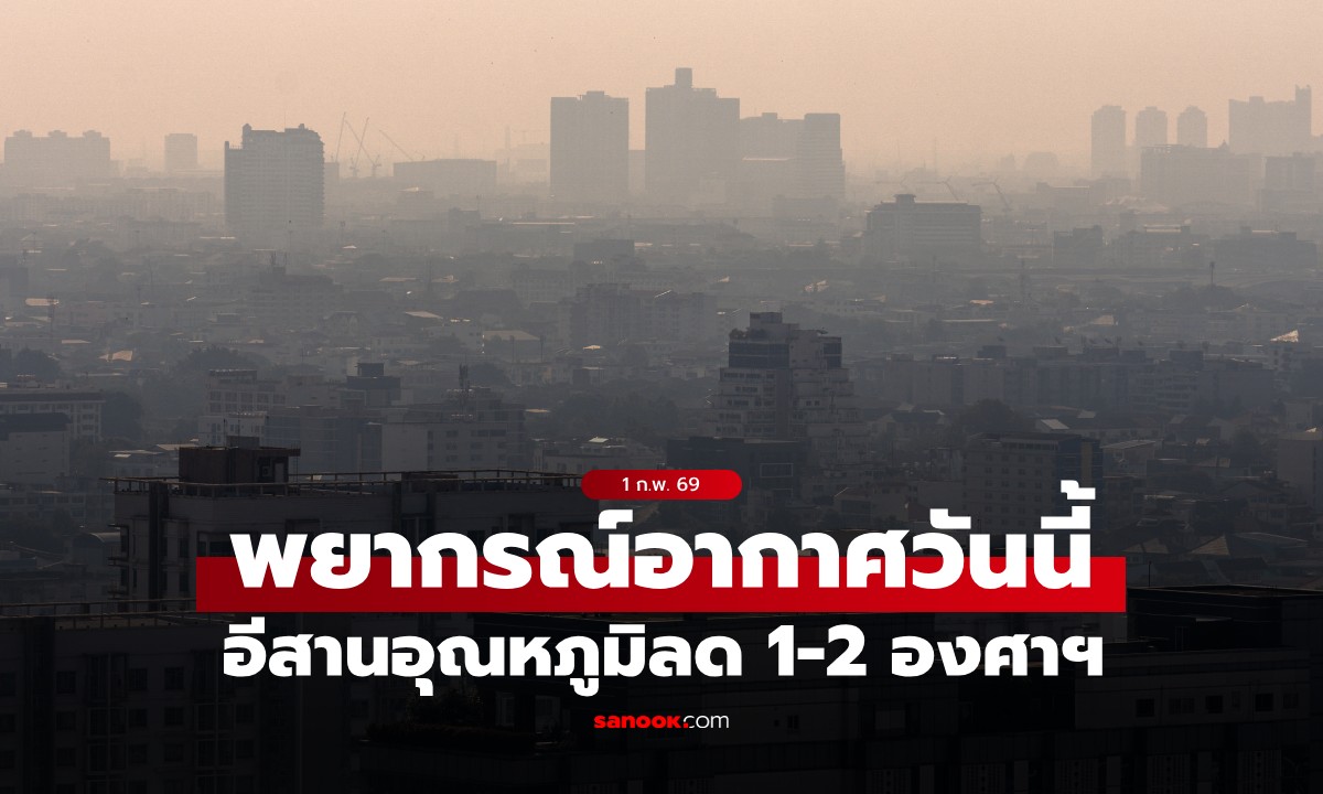 สภาพอากาศวันนี้ กรมอุตุฯ เตือน มวลอากาศเย็นระลอกใหม่ อีสานอุณหภูมิลด 1-2 องศาฯ
