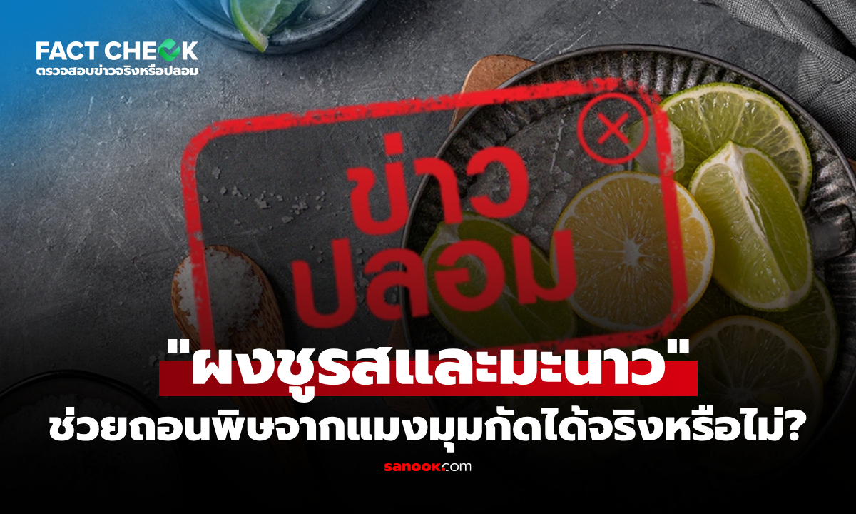 "ผงชูรสและมะนาว" ช่วยถอนพิษจากแมงมุมกัดได้จริงหรือไม่? : เช็กข่าวชัวร์