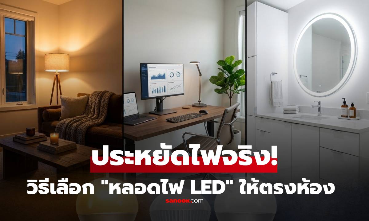 เปลี่ยนผิดชีวิตเปลี่ยน! เปิดสูตรเลือก "หลอดไฟ LED" ให้เหมาะกับแต่ละห้อง ประหยัดไฟจริง