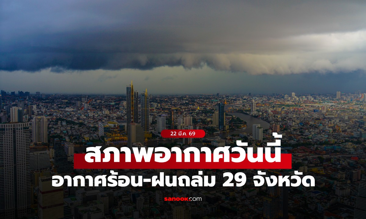 สภาพอากาศวันนี้ กรมอุตุฯ เตือน อากาศร้อน เปิดชื่อ 29 จังหวัด โดนฝนถล่มเต็มๆ