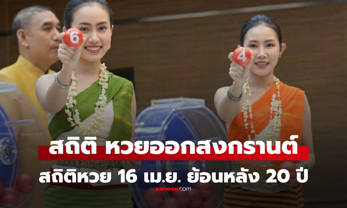 สถิติ "หวยสงกรานต์" สถิติ 16 เม.ย. ย้อนหลัง 20 ปี แนวโน้มเลขเด่น 16 เมษายน 2569