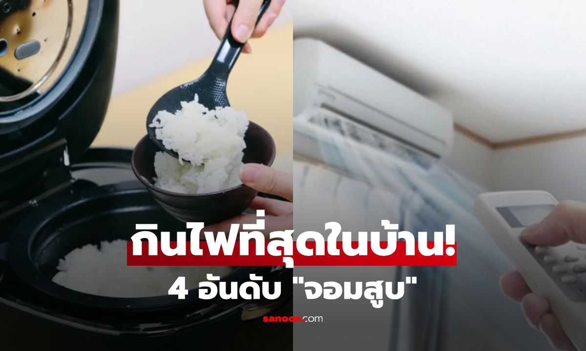 บิลมาแพง?! เปิดโผ 4 อันดับ "จอมสูบไฟ" ในบ้าน พร้อมวิธีแก้ง่ายๆ ที่ทำได้ทันที