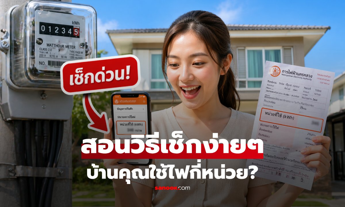 เช็กด่วน! บ้านคุณใช้ไฟกี่หน่วย? รับสิทธิ์ค่าไฟราคาถูกเริ่ม มิ.ย. สอนดูบิลให้เป็นใน 1 นาที