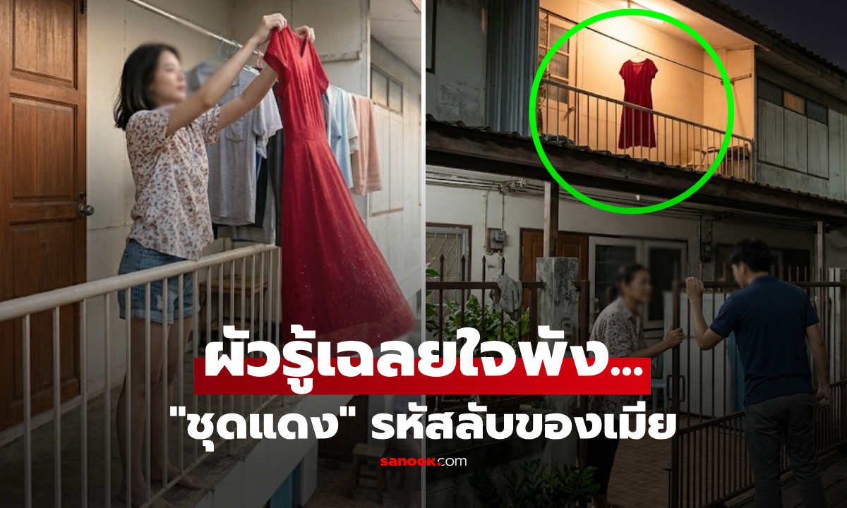 ผัวเอะใจ กลับบ้านเห็นเมีย "ตากชุดสีแดง" ทุกครั้ง เพื่อนบ้านเฉลย "รหัสลับ" ฟังจบเข่าทรุด!