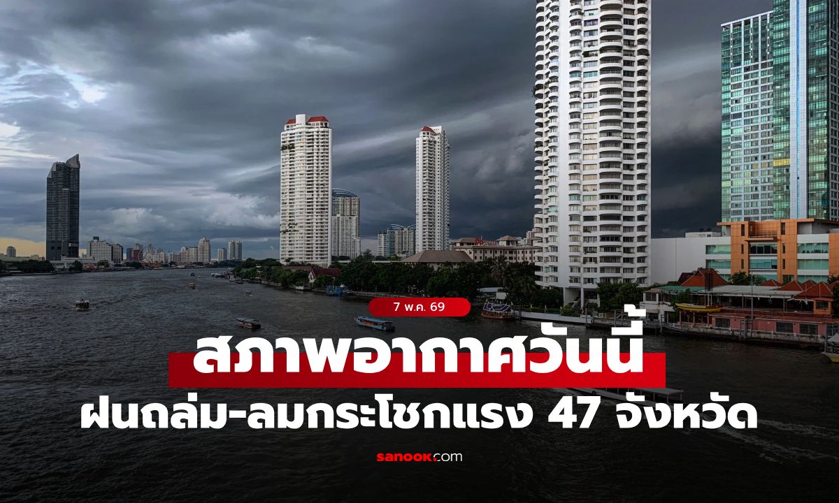 สภาพอากาศวันนี้ กรมอุตุฯ เตือน  47 จังหวัด ฝนถล่ม-ลมกระโชกแรง กทม.โดนด้วย