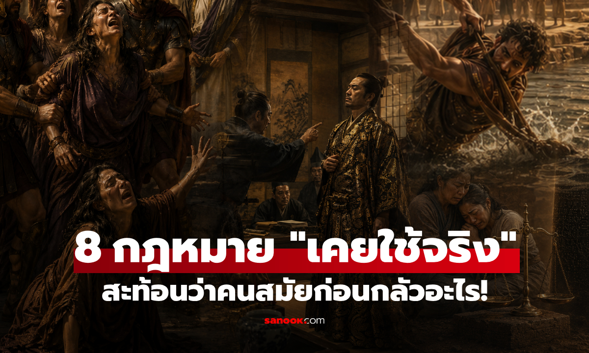 8 กฎหมายโบราณ "เคยใช้จริง" ทั้งแปลกและโหด สะท้อนว่าคนสมัยก่อนกลัวอะไรสุดขีด!!!