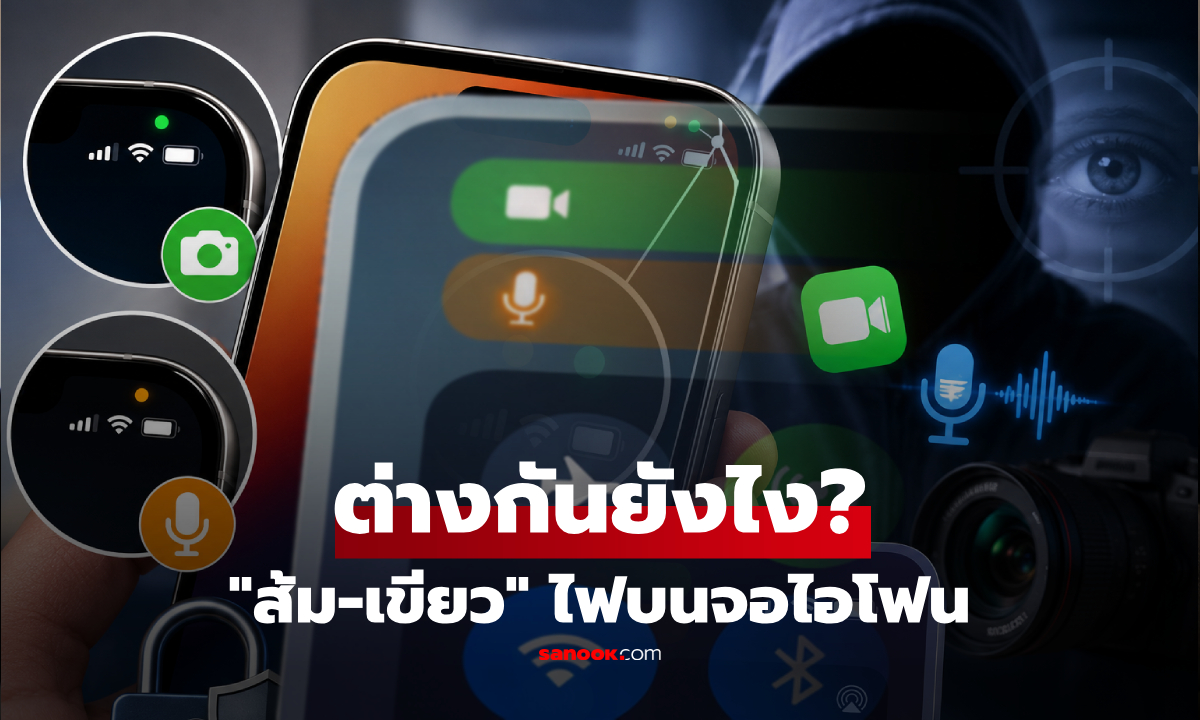 เฉลยแล้ว "จุดส้ม-จุดเขียว" ไฟบนจอไอโฟนคืออะไร? ชาวเน็ตสงสัยจนไวรัลทะลุ 2 ล้าน!!