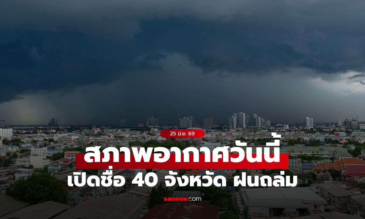 สภาพอากาศวันนี้ กรมอุตุฯ เตือน 2 ภาคฝนตกหนัก เปิดชื่อ 40 จังหวัด โดนเต็มๆ