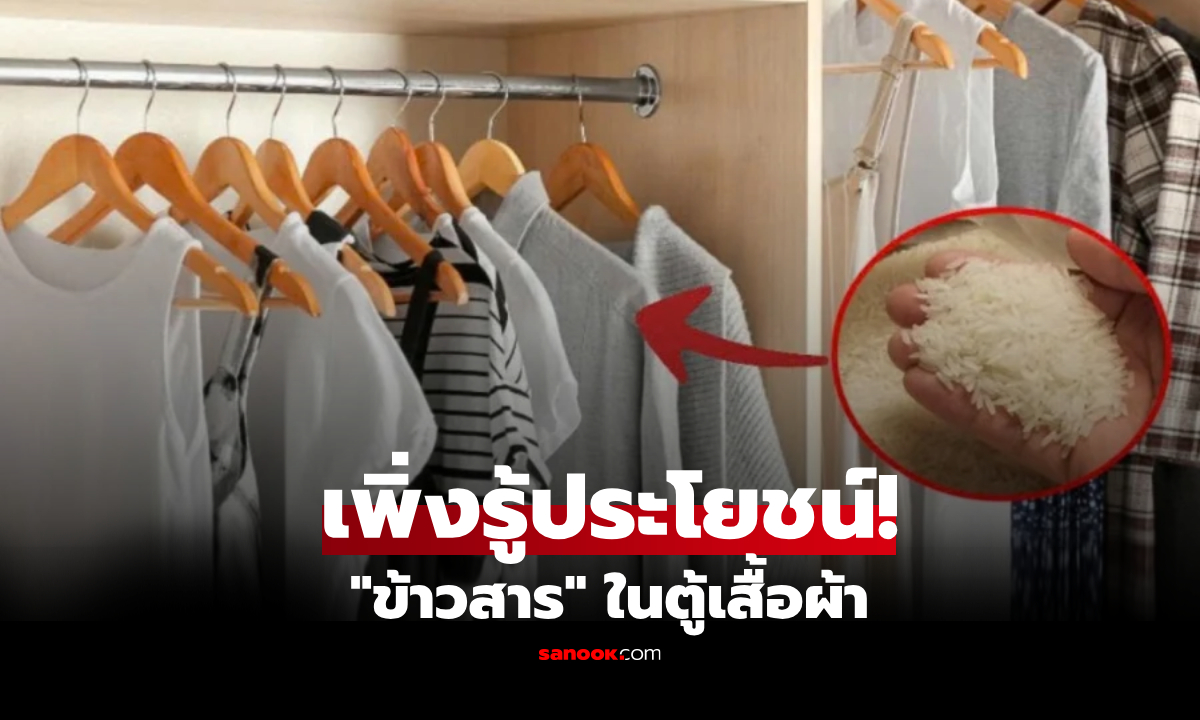 การใส่ "ข้าวสาร" ในตู้เสื้อผ้า ปล่อยทิ้งไว้จะมีผลอย่างไร? เผยประโยชน์ที่ไม่ใช่เรื่องสายมู!