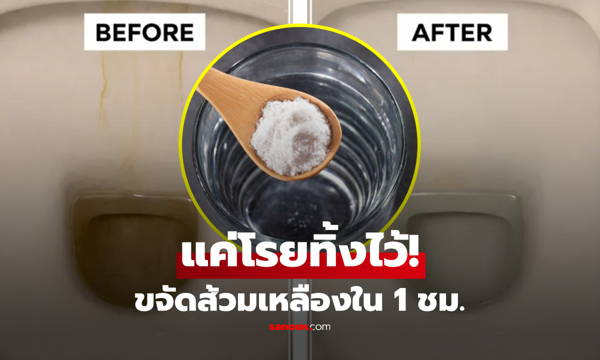 กูรูแนะนำเอง! ขจัดคราบเหลืองส้วม แค่โรย "ผงมหัศจรรย์" เห็นผลใน 1 ชั่วโมง