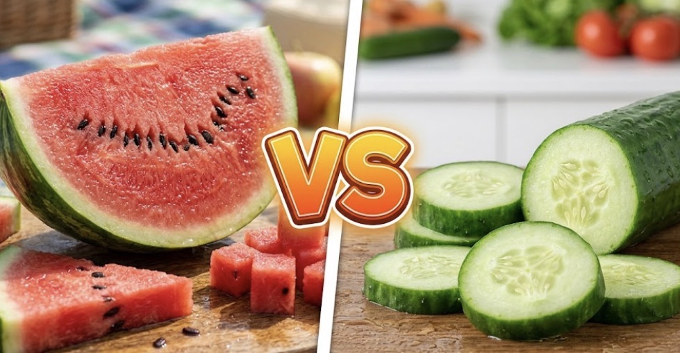 แตงโม vs แตงกวา กินอะไรเติมน้ำให้ร่างกายได้ดีกว่า? พร้อมเทียบผลต่อระดับน้ำตาลในเลือด!