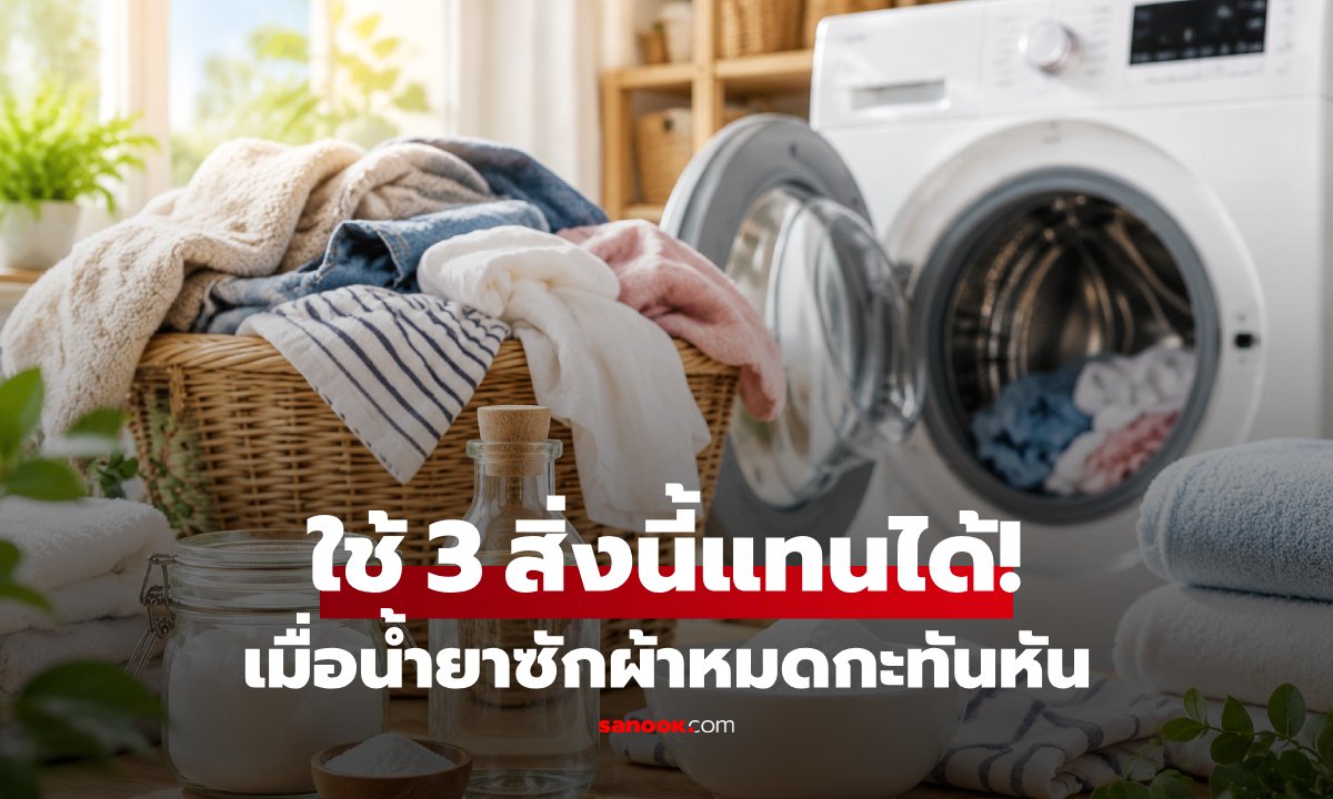 น้ำยาซักผ้าหมดทำไงดี? เปิด 3 ของในบ้าน "ใช้แทนได้" กูรูยืนยันสะอาดจริง!