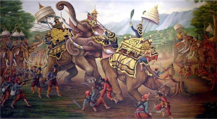 ภาพจิตรกรรมศึกยุทธหัตถีสมเด็จพระนเรศวรมหาราช