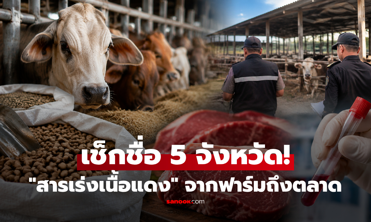 เตือนด่วน! เปิด 5 จังหวัดพบ "สารเร่งเนื้อแดง" เจอตั้งแต่อาหารสัตว์-ฟาร์มโค