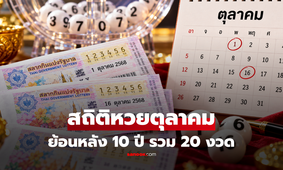 สถิติหวยเดือนตุลาคม เช็กเลขเด็ด 1 ต.ค. และ 16 ต.ค. พร้อมเลขออกซ้ำ!