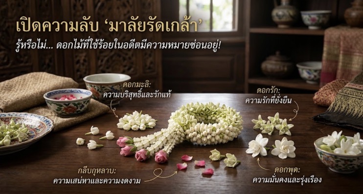 เปิดความลับ "ภาษาดอกไม้" ที่ซ่อนอยู่ใน "มาลัยรัดเกล้า" ร้อยประดับเรือนผมเจ้านายฝ่ายใน