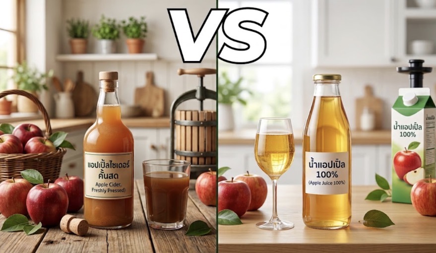 แอปเปิลไซเดอร์ vs น้ำแอปเปิล อะไรดีต่อระดับน้ำตาลในเลือดมากกว่า? หลายคนเข้าใจผิด!