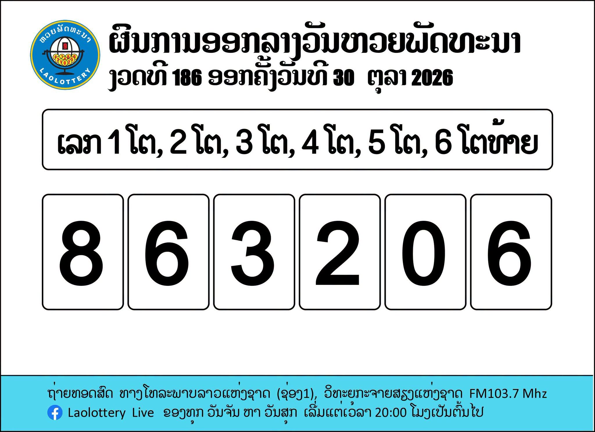 หวยลาววันนี้ 30 ตุลาคม 2569