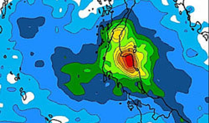 ดาวเทียมนาซาชี้สุราษฎร์ปริมาณน้ำฝนสูง 34 นิ้ว!!