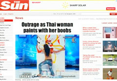 ดังทั่วโลก! สื่อนอกตีข่าว สาวไทยถอดเสื้อวาดรูป