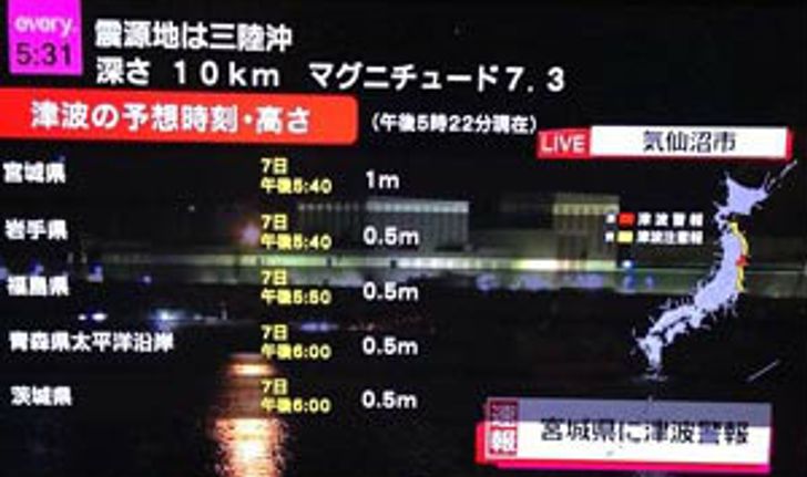 ญี่ปุ่น แผ่นดินไหว 7.3 ริกเตอร์ ประกาศเตือนภัยสึนามิ