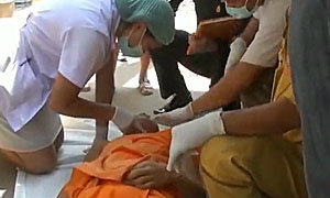 พระเพี้ยนทดลองการไม่หายใจ ผูกคอดับ!