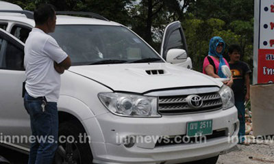 คนร้ายไล่ยิงเอ็ม 16 ใส่รถชาวบ้านสาหัส 2 ตร.เร่งตาม
